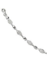 14k White gold Leslies Diamond cut Bracelet