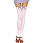 White Thigh High Stockings with Gingham Bow Adult