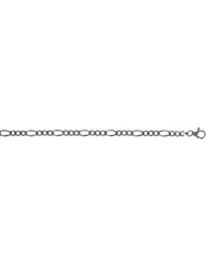 CleverEves 14Kt White Gold Figaro 4.8mm Bracelet