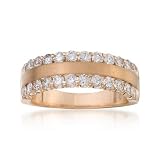 1.00 ct. t.w. Double-Row Diamond Wedding Ring In 14kt Rose Gold