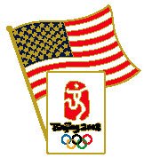 Beijing Olympics American Flag Pin
