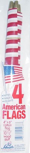 Miniature American Flags, 4-pack