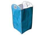 Present Time Laundry Bag foldable nylon 35 x 35 x 68cm Blue/Grey