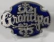 Grandpa Enamel Pewter Belt Buckle