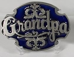 Grandpa Enamel Pewter Belt Buckle