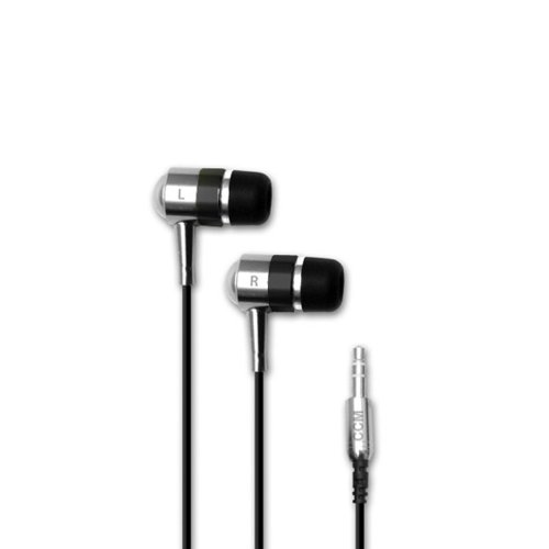 Hi-Fi Noise-Reducing Ear Buds For Kindle Fire HD, iPad Mini, Nook HD, Google Nexus 7 10 and Android Touchscreen Tablets (Silver, Black)