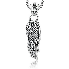 Christian Audigier 925 Sterling Silver Jewelry Men’s Wing Pendant Necklace