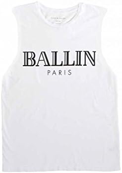 Alex And Chloe Women's Ballin Paris Muscle Tee Xsmall White /Black