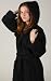 Apparel : Women's Hooded Terry Cotton Bath Robe, Bathrobe Large, XL Black