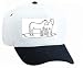 White Cap with animals, black and white, horses, equine