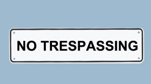 NO TRESPASSING Sign for fence, gate or wall