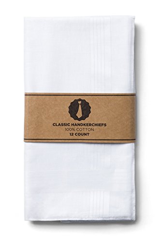 White Cotton Handkerchief | 12 Pack Hankies Handkerchief
