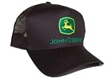 Vintage Black Licensed John Deere Trucker Hat Cap