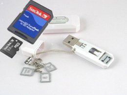 Sandisk MicroSD 2GB (SDSDQ-2048, bulk) & BlueProton USB 2.0 Card Reader Writer