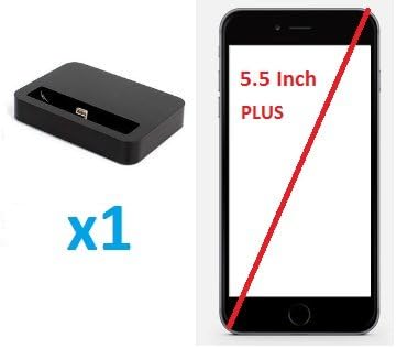 Dealtronix [TM] x 2 (two) iPhone 5 and iPhone 6 (4.7 inch) Dock Station 8 pin Data Sync &amp; Charger Cradle Mount Docking Station Charging FOR iPhone 5 5S 5G 6 (iPhone 6 Plus Black x1 (5.5 Inch))
