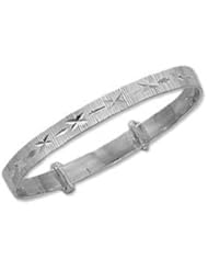 Childrens Sterling Silver Baby Bangle - S00126 - Width 4.5mm - Expands - 40 to 55mm