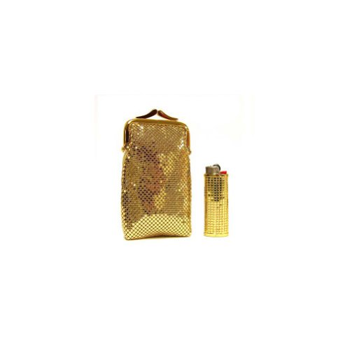 Whiting and Davis Classic Cigarette Case And Lighter Case (Gold) On Sale