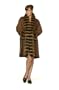 100% 17 Ounce Loro Piana Brown Cashmere Straight Body 7/8 Coat w/Large Dyed Chinchilla Tuxedo & Cuffs USA Made