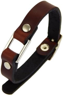 BrownBeans, Classic Style Casual Wear Outfits Brown Leather Buckle Mens Bracelet (LBCT12018)