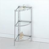 Glacier Three Tier Corner Etagere in Chrome