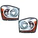 HEADLIGHTSDEPOT Chrome Housing Halogen Headlights Compatible with Dodge Durango 2004-2005 Includes Left Driver and Right Passenger Side Headlamps