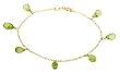 14k Yellow Gold, August Birthstone, Peridot Briolette Bracelet, 7.25"