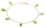 14k Yellow Gold, August Birthstone, Peridot Briolette Bracelet, 7.25"