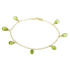 14k Yellow Gold, August Birthstone, Peridot Briolette Bracelet, 7.25 by Amazon.com Collection