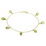 14k Yellow Gold, August Birthstone, Peridot Briolette Bracelet, 7.25"