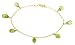 14k Yellow Gold, August Birthstone, Peridot Briolette Bracelet, 7.25