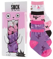 Sock It To Me INFANT SOCK PACK- PINK (Unicorns, Mustaches, Ninjas & Cupcakes)