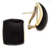 14k Gold & Inlayed Black Onyx Earrings