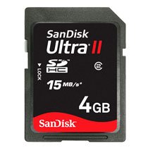 SanDisk 4GB Secure Digital SDHC Ultra II Card (Bulk Package)