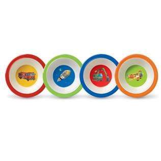 Childrens Toyshop  Toys : Crocodile Creek's Vehicles 4 Piece Children's Melamine Bowl Set