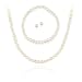 Sterling Silver 5.5-6mm Genuine Freshwater Cultured White Pearl Necklace Bracelet & Stud Earrings Set