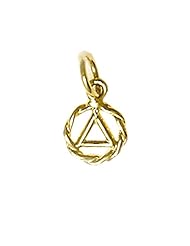 Alcoholics Anonymous AA Symbol Pendant, #330-1, Solid 14k Gold, Small Twist Wire Circle with Symbol