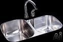 Kindred UC2132/90K/E 21-by-32-Inch Undermount Double Bowl Kitchen Sink Noble