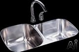 Kindred UC2132/90K/E 21-by-32-Inch Undermount Double Bowl Kitchen Sink Noble
