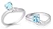 Heart Cut Swiss Blue Topaz Ring Sterling Silver Size 8