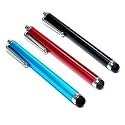3 pcs Aqua Blue/Black/Red Capacitive Stylus/styli Touch Screen Cellphone Tablet Pen for iPhone 4 4s 3 3Gs iPod Touch iPad 2 Motorola Xoom, Samsung Galaxy, BlackBerry Playbook AMM0101US, Barnes and Noble Nook Color, Droid Bionic