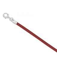 MMA Silver - 16 inch+ 2 inch Extension Red Suede Necklace