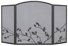 Oak Leaf Fireplace Screen - 3 Panel