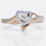 Ladies Diamond Solitaire Heart Ring in 10k Gold