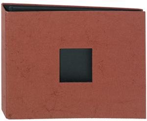 Marmara red inside-spiral album w/cover window by Prat - 11x14