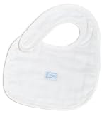 i play. Unisex-baby Newborn Organic Muslin Bib, White, 3-12 Months
