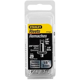 Stanley PTT44 20-Pack 1/8-Inch x 1/4-Inch Stainless Steel Rivets
