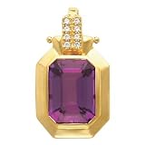 14K Yellow Gold Amethyst and Diamond Pendant/Pearl Enhancer 31Qe3BMPmRL. SL160 14K Yellow Gold Amethyst and Diamond Pendant/Pearl Enhancer