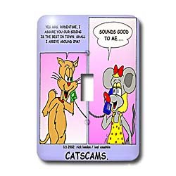 Londons Times Funny Cat Cartoons - Cat Scams - Light Switch Covers - single toggle switch