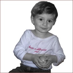 Il Cocco di Mamma (mama's boy) Signature Tee, 18 mos Short Sleeve Tee, White