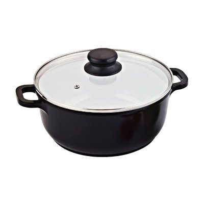 Aluminum Round Casserole and Vent Color: Black